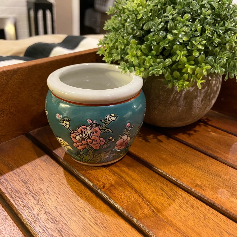 Small Vintage teal Vase